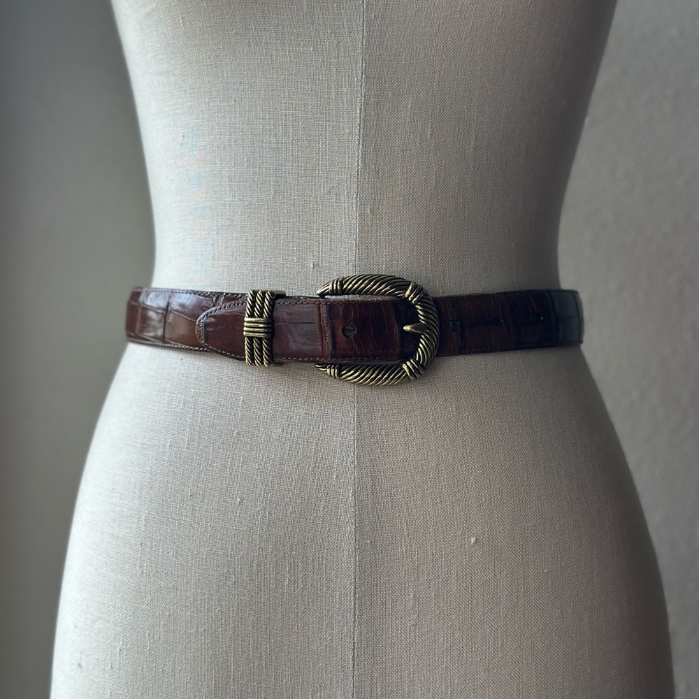 Brighton Brown Belt with Gold Buckle
